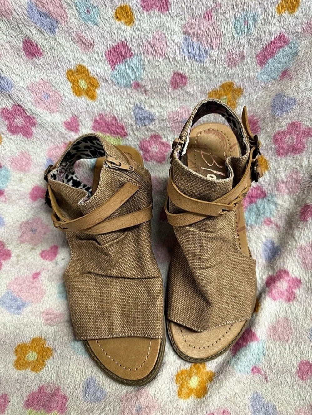 Blowfish Malibu Open-Toe Ankle Strap Sandal Brown Sandals US 8